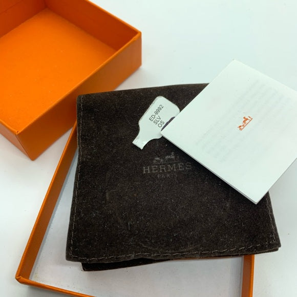 Hermès Clic-Clac Thin PM Bangle Black & Palladium