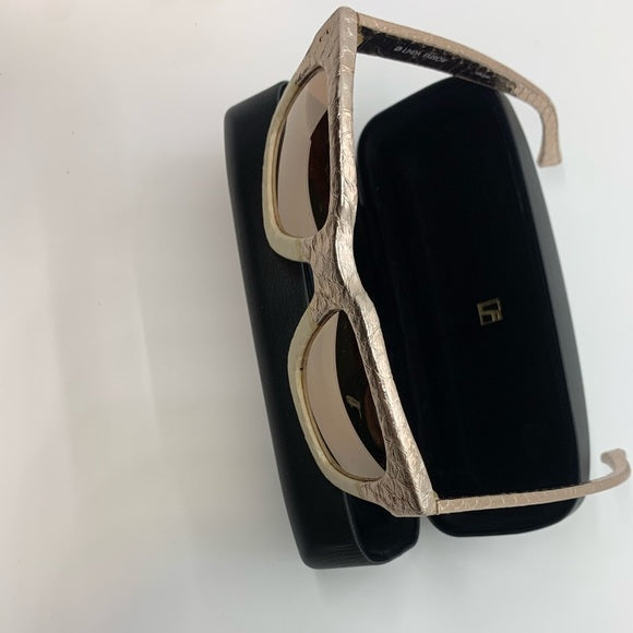 Linda Farrow Rose Gold Snakeskin 52mm Sunglasses