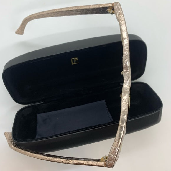 Linda Farrow Rose Gold Snakeskin 52mm Sunglasses