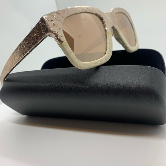 Linda Farrow Rose Gold Snakeskin 52mm Sunglasses