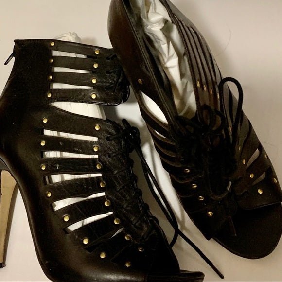 Dolce Vita Size 8 Black Lace Up Heels