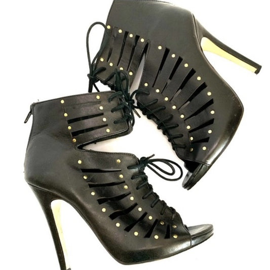 Dolce Vita Size 8 Black Lace Up Heels