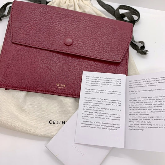 Orchid Color Leather Celine Button Pouchette