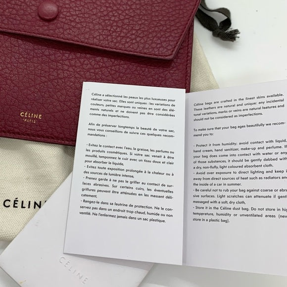 Orchid Color Leather Celine Button Pouchette