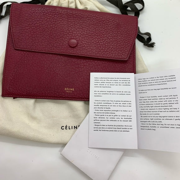 Orchid Color Leather Celine Button Pouchette