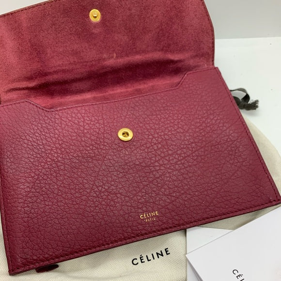 Orchid Color Leather Celine Button Pouchette