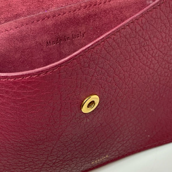 Orchid Color Leather Celine Button Pouchette