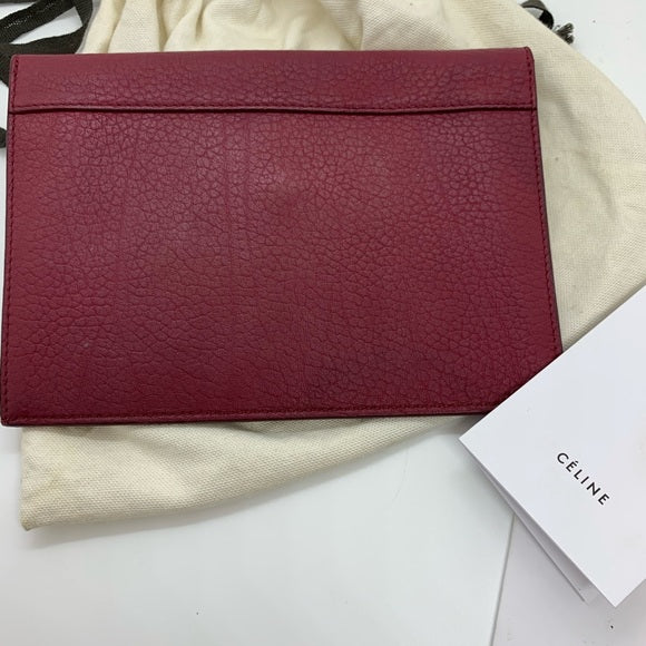 Orchid Color Leather Celine Button Pouchette