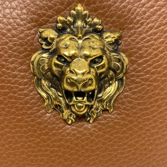ELA STONE Paris Grained Cognac Leather Clutch