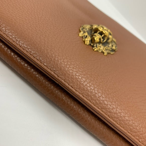 ELA STONE Paris Grained Cognac Leather Clutch