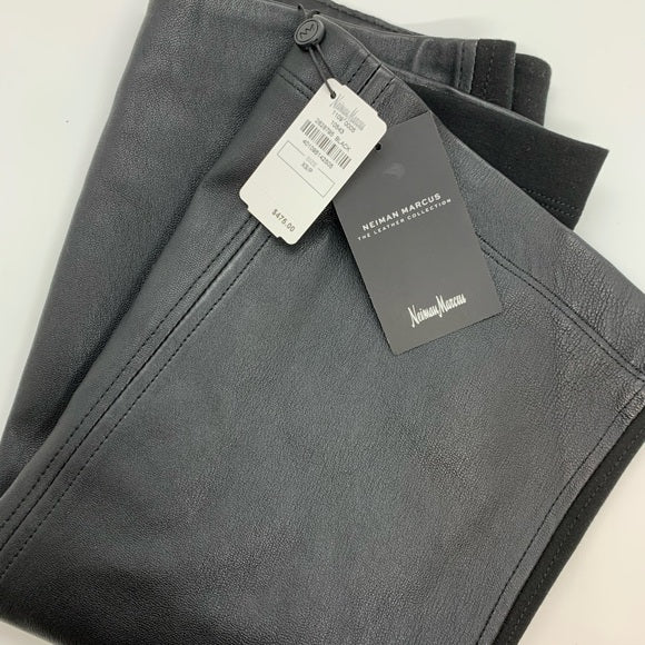 Neiman Marcus Leather Collection-Lamb Leather & Ponte Pencil Skirt