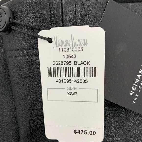 Neiman Marcus Leather Collection-Lamb Leather & Ponte Pencil Skirt