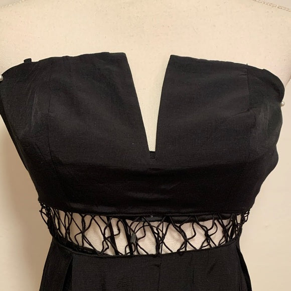 StyleStalker Black Glory Strapless Jumpsuit Size:S