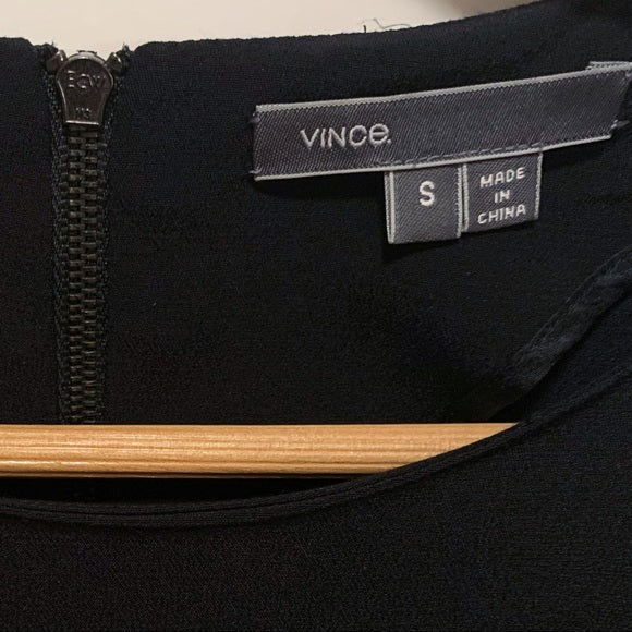 VINCE. Black Shift T-Shirt Dress with side Pockets