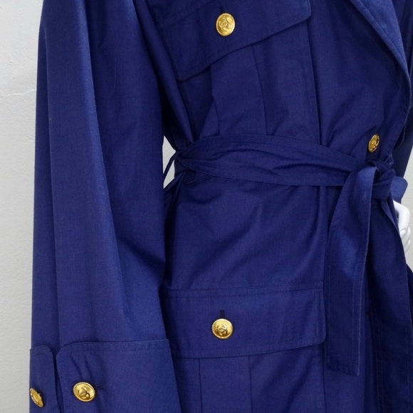 Vintage CHANEL Navy belted trench coat circa 1980