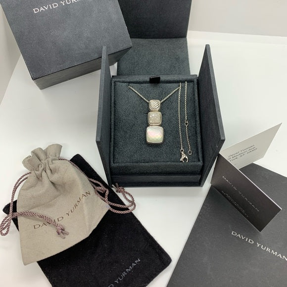 David Yurman Sterling Silver Chicklet Necklace
