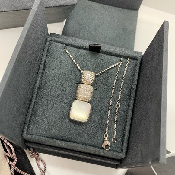 David Yurman Sterling Silver Chicklet Necklace