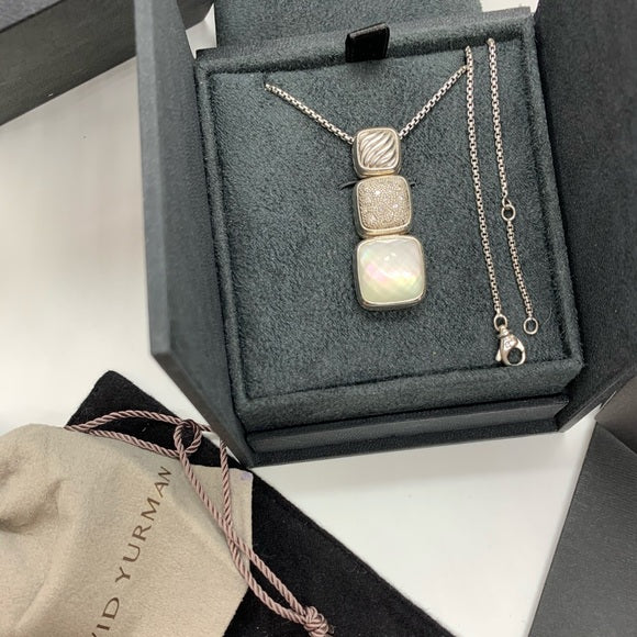 David Yurman Sterling Silver Chicklet Necklace