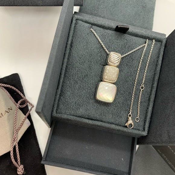 David Yurman Sterling Silver Chicklet Necklace