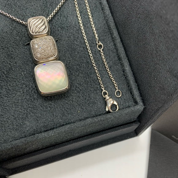 David Yurman Sterling Silver Chicklet Necklace