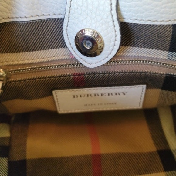Burberry BABY BANNER WHITE STUDDED FRINGE TOTE