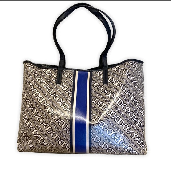 Tory Burch chain-link logo print tote