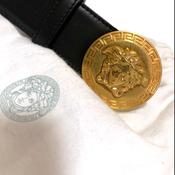 VERSACE Brushed Gold Medusa Head Buckle Belt