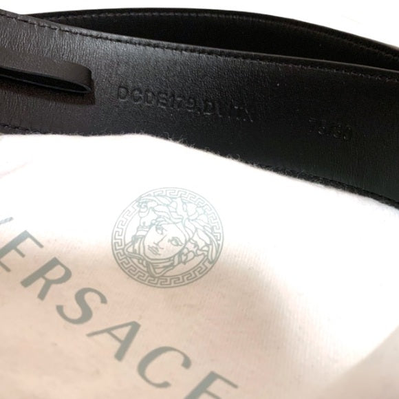 VERSACE Brushed Gold Medusa Head Buckle Belt