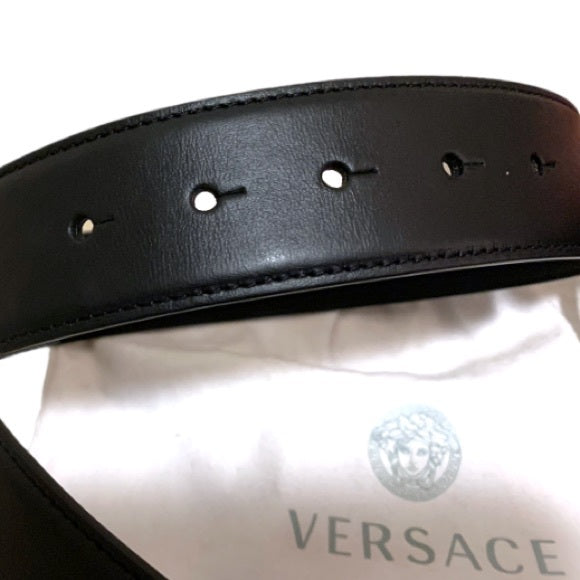 VERSACE Brushed Gold Medusa Head Buckle Belt