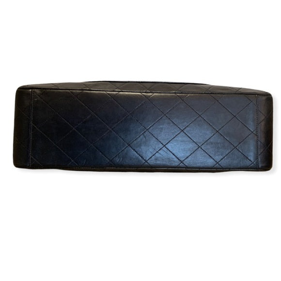 Classic Large Black Quilted Vintage Chanel Flap Bag