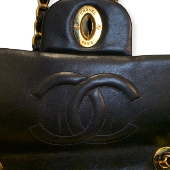 Classic Large Black Quilted Vintage Chanel Flap Bag