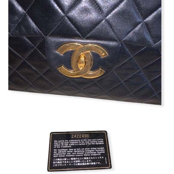 Classic Large Black Quilted Vintage Chanel Flap Bag
