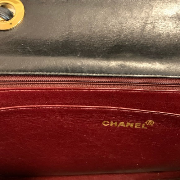 Classic Large Black Quilted Vintage Chanel Flap Bag