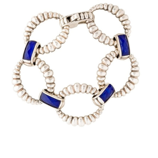 LAGOS Sterling Silver & Lapis Doublet Maya Link Bracelet