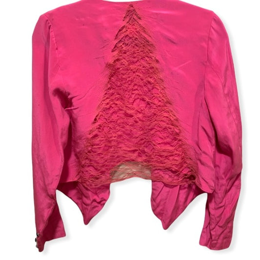 MADISON MARCUS 100% Silk Bright Pink Jacket Size: Small