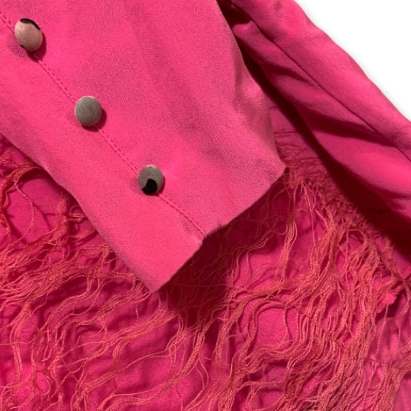 MADISON MARCUS 100% Silk Bright Pink Jacket Size: Small