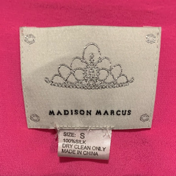 MADISON MARCUS 100% Silk Bright Pink Jacket Size: Small