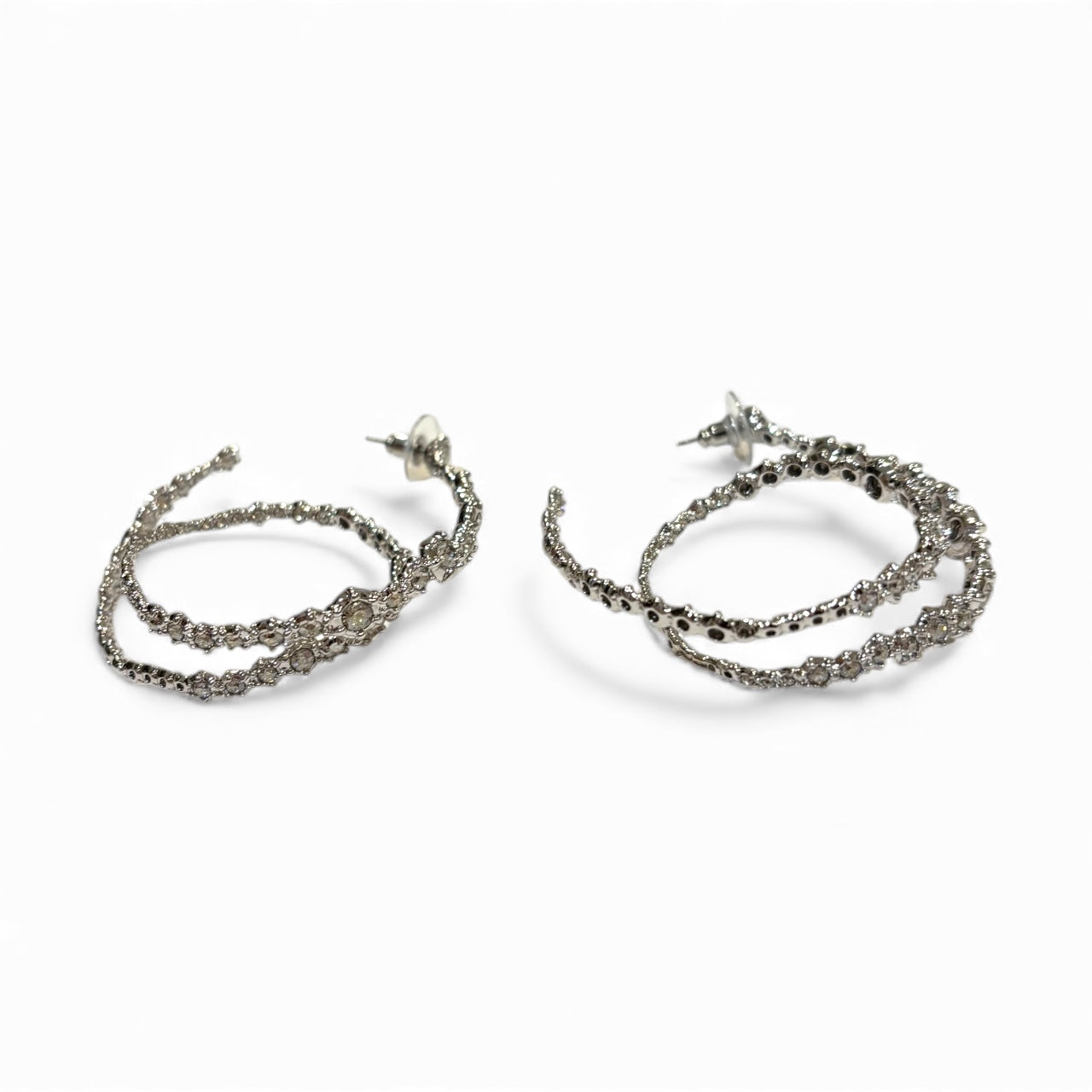 Alexis Bittar Crystal Punk Royale Orbiting Hoop Earrings