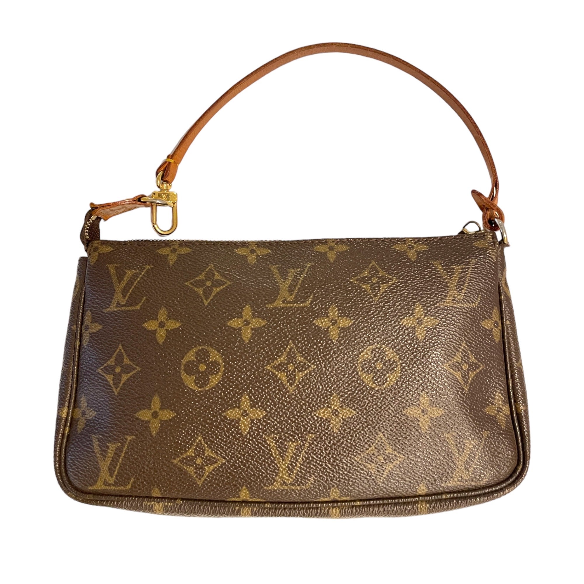 Vintage LOUIS VUITTON Canvas & Cowhide Vachetta Leather Trim Small Purse