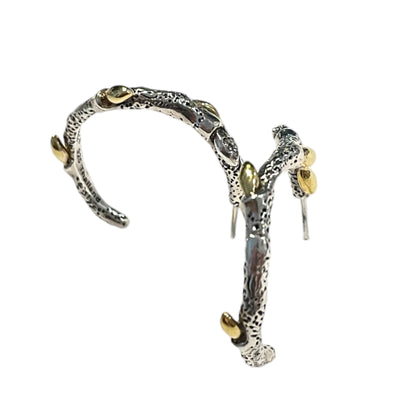 Stephen Dweck Vine Hoop Earrings, 18k YG, .925 & Dweck Diamonds - photo 5 of 12
