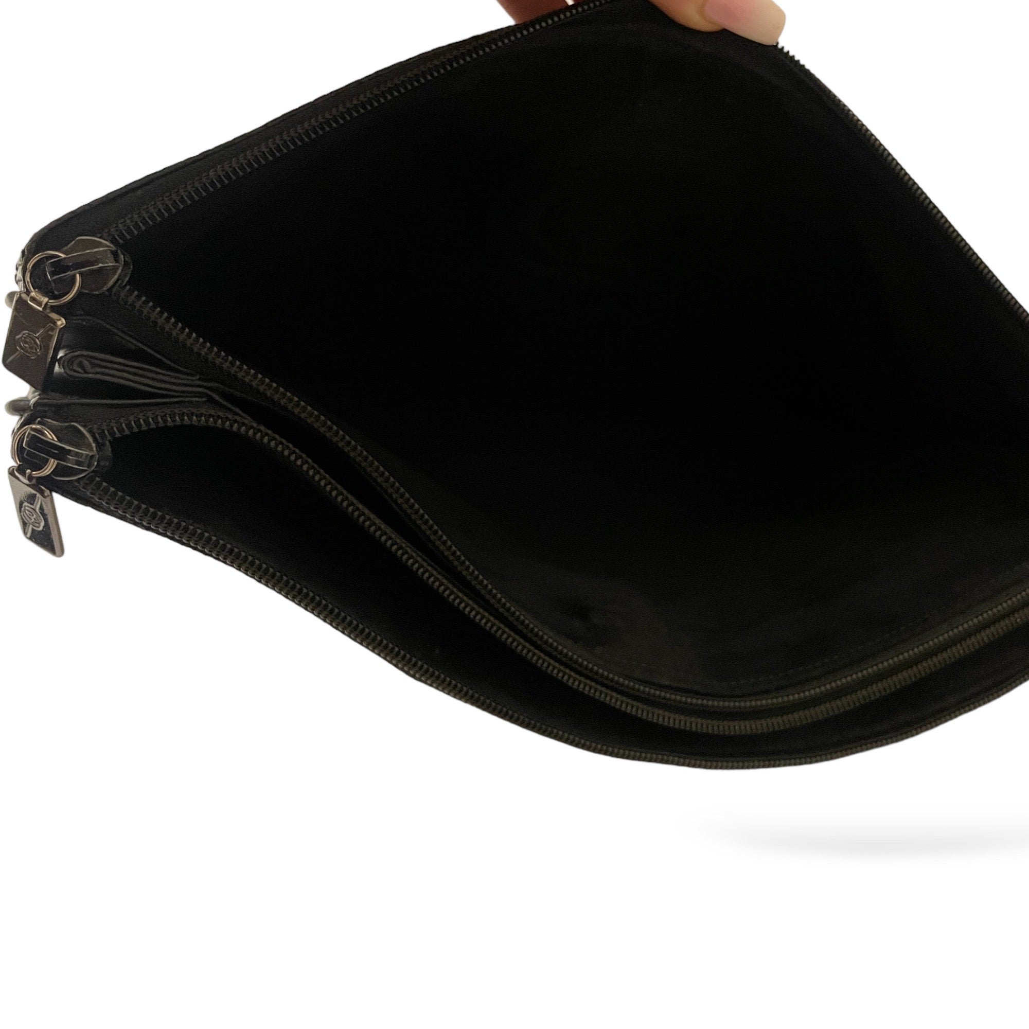 GUCCI Black Leather & Python Trim Vintage Clutch