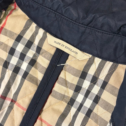 Burberry London Navy Blue Quilted Check Lined Jacket - photo 10 of 11