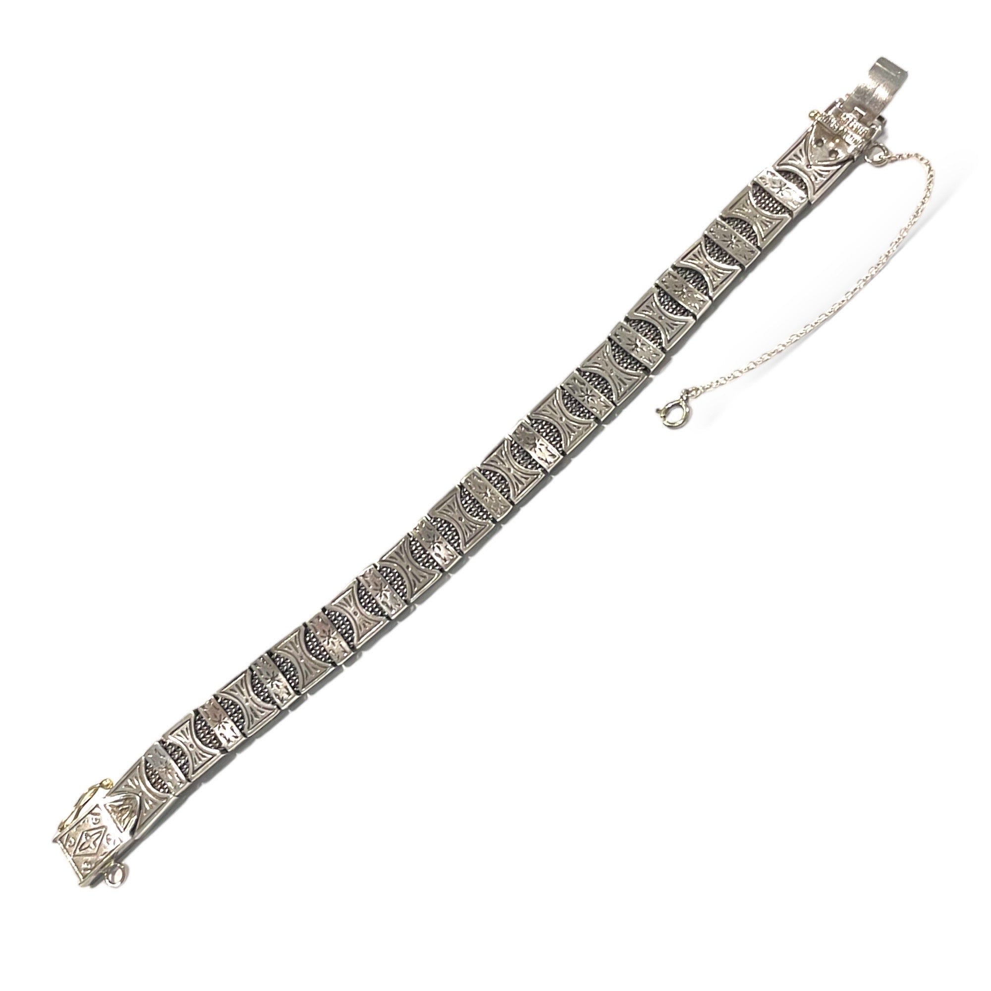 KONSTANTINO Sterling Silver & 18k Gold bracelet with mesh underlay