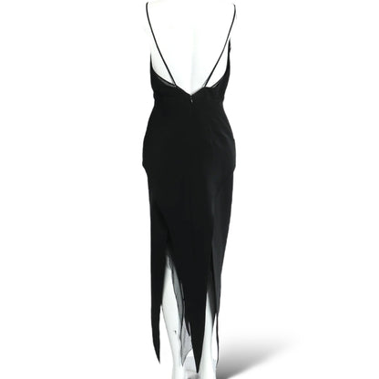 RARE Circa 90’s KARL LAGERFELD Layered Pointed Hem Dress Made in France