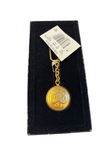 Vintage gold-tone double-headed Janus medallion keychain - photo 2 of 6