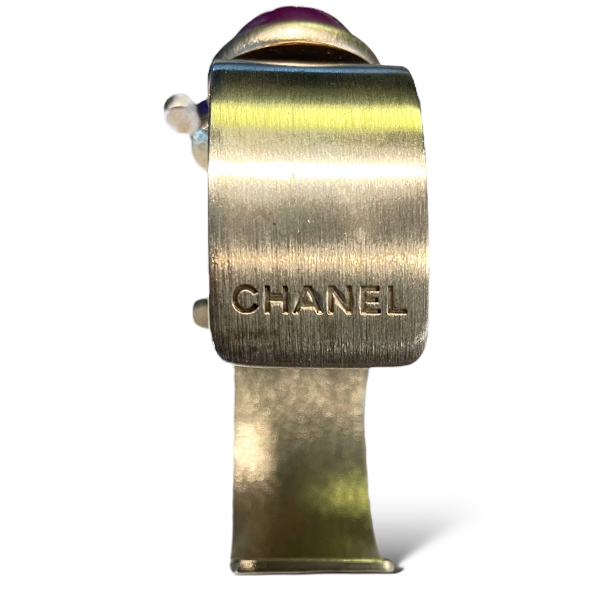 CHANEL Vintage CC Logo Cluster Stone Cuff Circa 03’