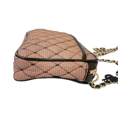 Valentino Red Quilted Crossbody Mesh/Nude Bag - photo 10 of 11