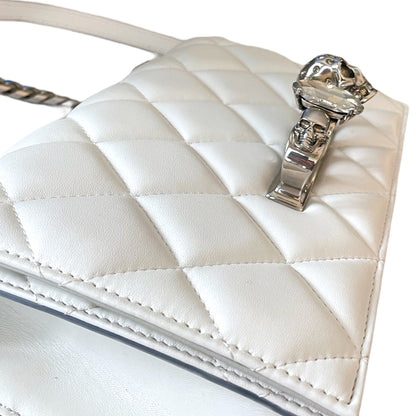 Alexander McQueen White Quilted Leather Jeweled Knuckle Shoulder Bag - photo 14 of 18