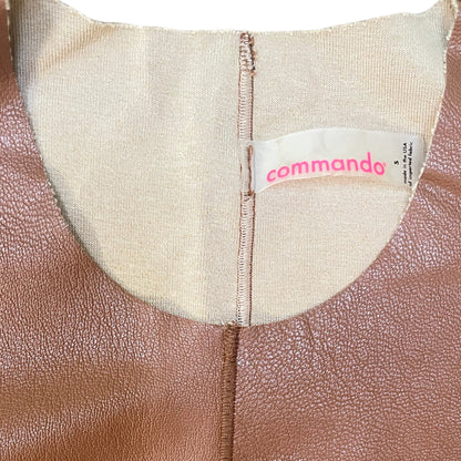 Commando Faux Leather Long Sleeve Cocoa Brown Bodysuit - photo 7 of 9