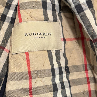 Burberry London Navy Blue Quilted Check Lined Jacket - photo 8 of 11